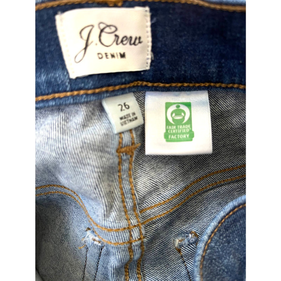 J Crew Jeans High Rise Toothpick Denim Jeans sz 26in  28in‎ inseam - Picture 3 of 6